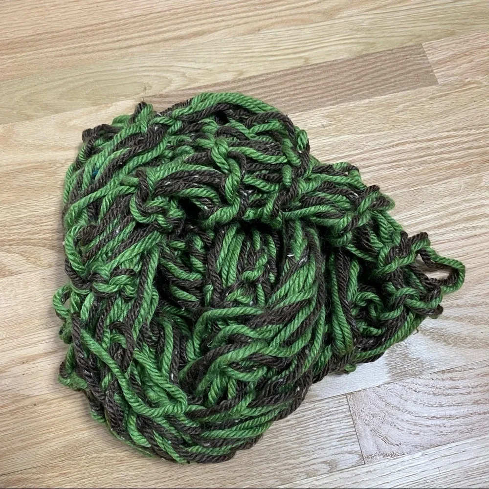Rope Yarn Scarf Women’s Green Brown Boho